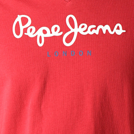 Pepe Jeans - Tee Shirt Col V Eggo V Rouge