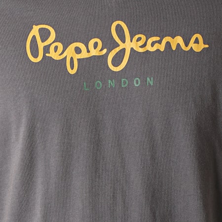 Pepe Jeans - Tee Shirt Col V Eggo V Gris Anthracite