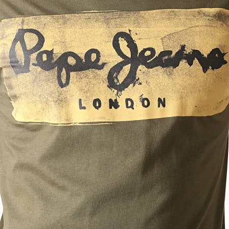 Pepe Jeans - Tee Shirt Slim Charing Vert Kaki