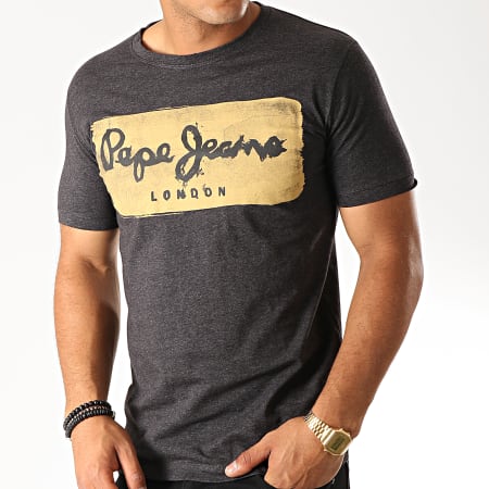 Pepe Jeans - Tee Shirt Slim Charing Gris Anthracite Chiné