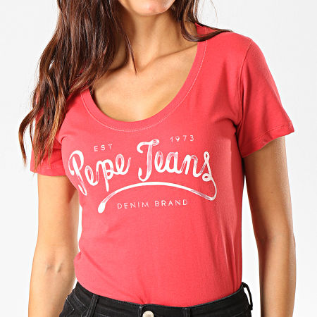 Pepe Jeans - Tee Shirt Femme Margaux Rouge
