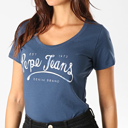 Pepe Jeans - Tee Shirt Femme Margaux Bleu