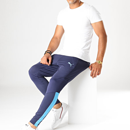 Puma Pantalon Jogging OM Pro 755834 Bleu Marine Bleu Ciel Ryses