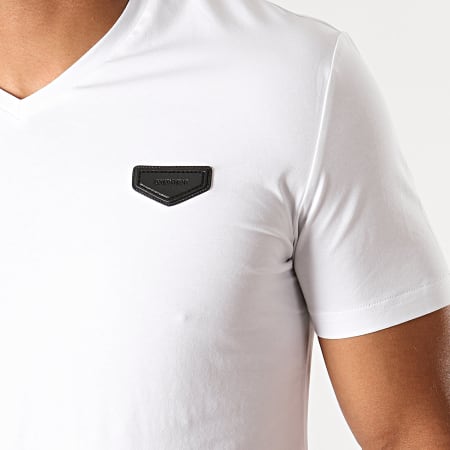 Antony Morato - Tee Shirt Col V Logo Basic Blanc