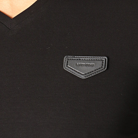 Antony Morato - Tee Shirt Col V Logo Basic MMKS01423 Noir