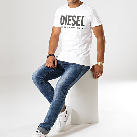 Diesel - Tee Shirt Diego Logo 00SXED-0AAXJ Blanc