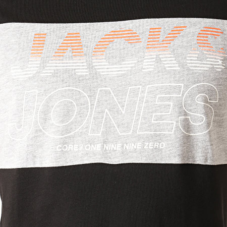 Jack And Jones - Tee Shirt Slim Jonah Noir Gris Chiné