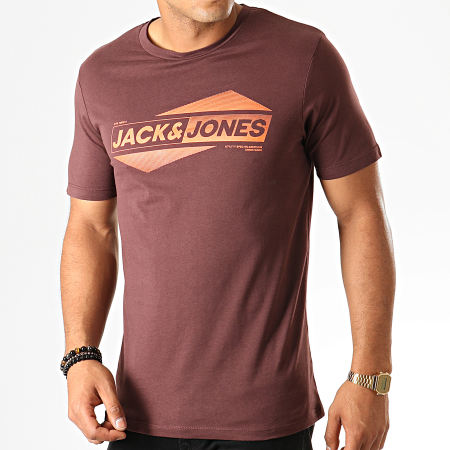 Jack And Jones - Tee Shirt Slim Town Bordeaux