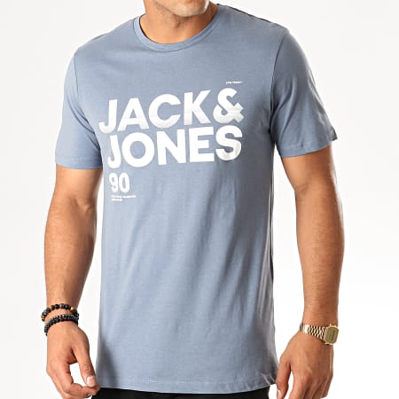 Jack And Jones - Tee Shirt Slim Town Bleu Clair