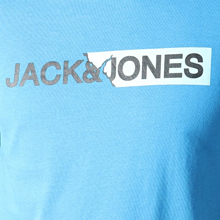 Jack And Jones - Tee Shirt Ripped Bleu Clair