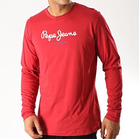 Pepe Jeans - Tee Shirt Manches Longues Eggo Long Rouge
