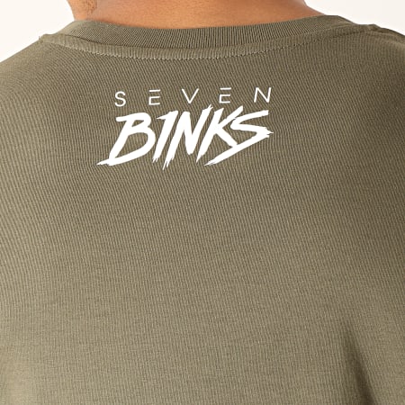 7 Binks - Tee Shirt Seven Vert Kaki Blanc