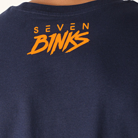 7 Binks - Tee Shirt Seven Bleu Marine Orange