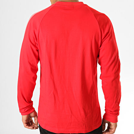 Adidas Originals - Tee Shirt Manches Longues Avec Bandes 3 Stripes EJ9688 Rouge