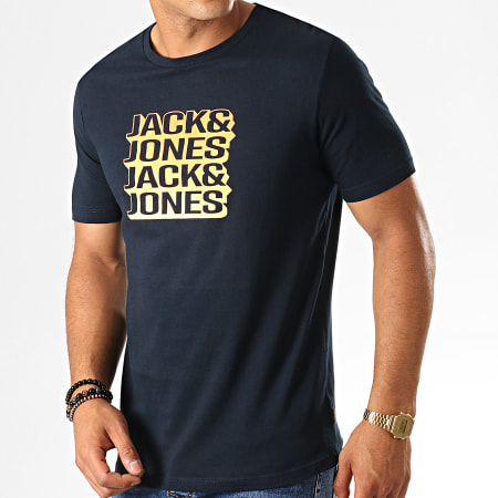 Jack And Jones - Tee Shirt Jonnie Bleu Marine Foncé