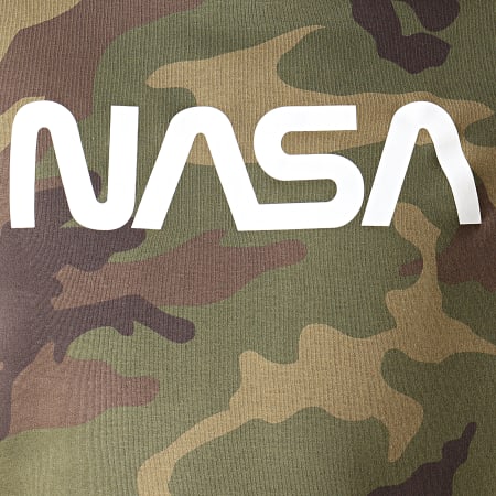 NASA - Sweat Capuche Worm Logo Camouflage Vert Kaki