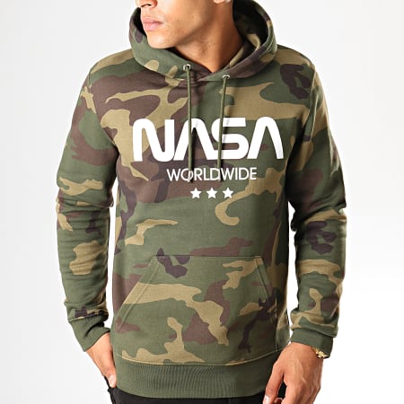 NASA - Sweat Capuche Worldwide Camouflage Vert Kaki