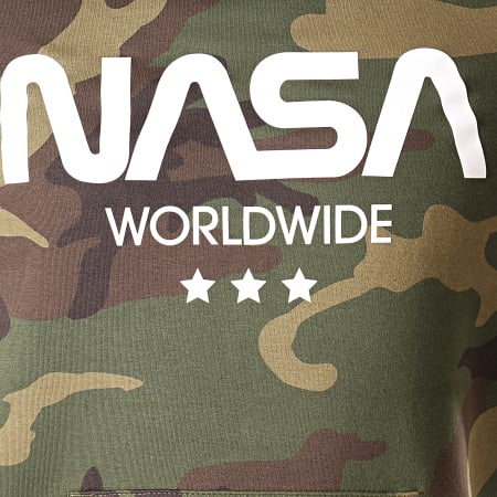 NASA - Sweat Capuche Worldwide Camouflage Vert Kaki
