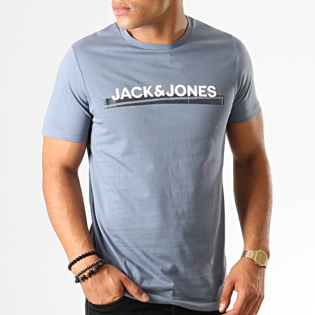 Jack And Jones - Tee Shirt Zine Bleu Clair
