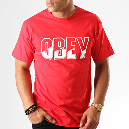 Obey - Tee Shirt Block Buster Rouge