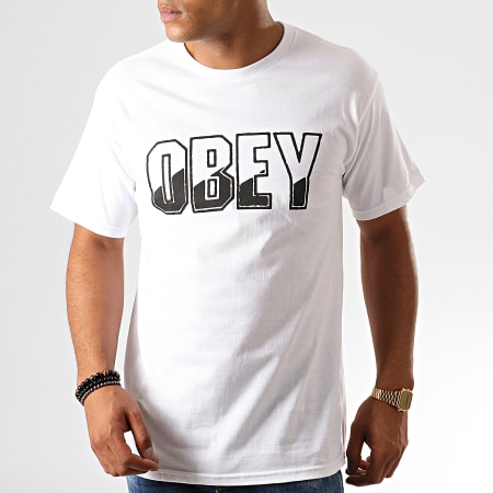 Obey - Tee Shirt Block Buster Blanc