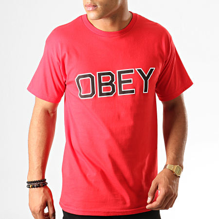 Obey - Tee Shirt Tough Rouge