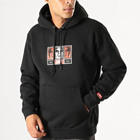 Obey - Sweat Capuche 3 Faces 30 Years Noir