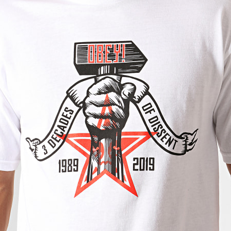 Obey - Tee Shirt 3 Decades Of Dissent Blanc