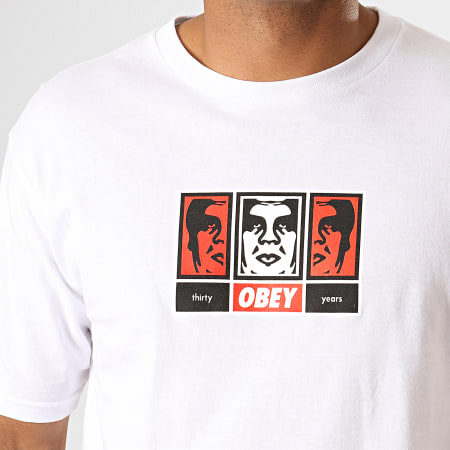 Obey - Tee Shirt 3 Faces 30 Years Blanc