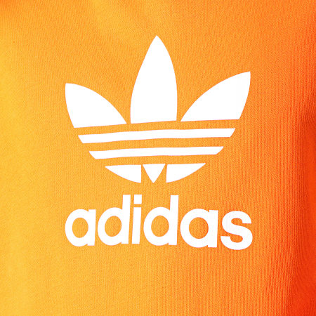 Adidas Originals - Sweat Capuche Trefoil ED6078 Orange Blanc