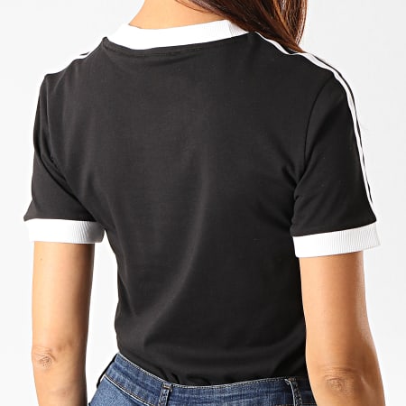 Adidas Originals - Tee Shirt Femme 3 Stripes ED7482 Noir Blanc