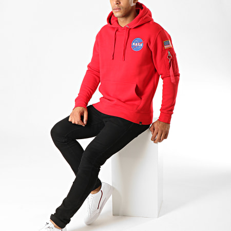 Alpha Industries - Sweat Capuche Space Shuttle Rouge