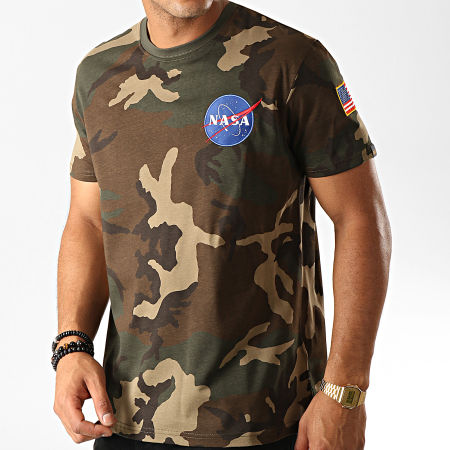 Alpha Industries - Tee Shirt Space Shuttle Vert Kaki Camouflage