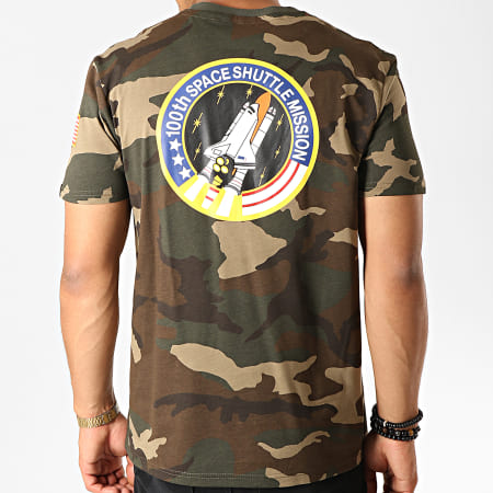 Alpha Industries - Tee Shirt Space Shuttle Vert Kaki Camouflage