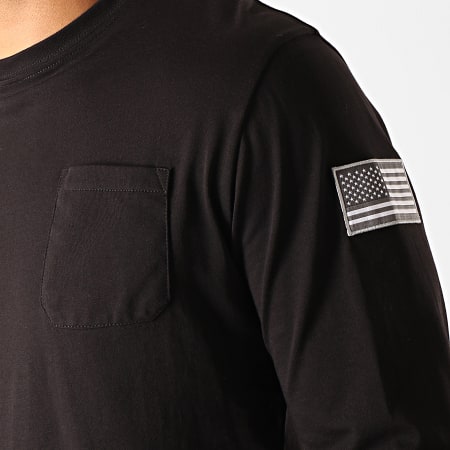 Alpha Industries - Tee Shirt Poche Manches Longues NASA Noir