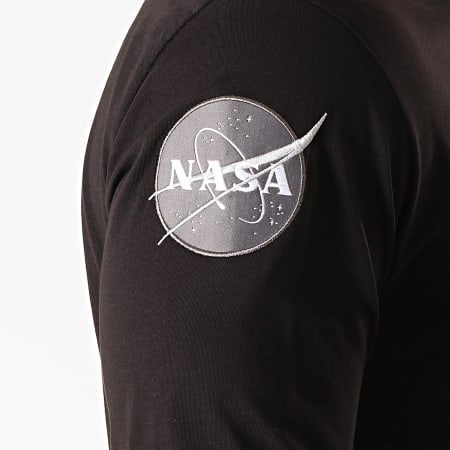 Alpha Industries - Tee Shirt Poche Manches Longues NASA Noir