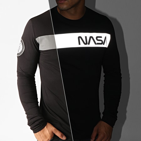 Alpha Industries - Tee Shirt manches Longues NASA RS Noir