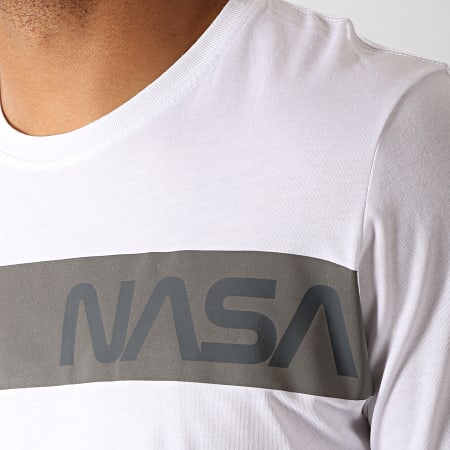 Alpha Industries - Tee Shirt Manches Longues NASA RS Reflective Blanc