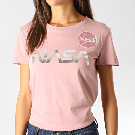 Alpha Industries - Tee Shirt Femme NASA PM Reflective Rose