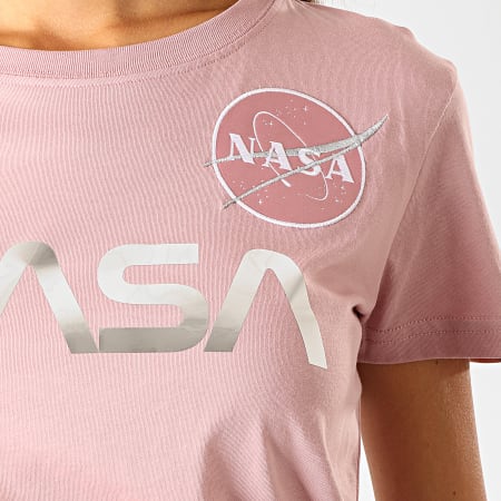 Alpha Industries - Tee Shirt Femme NASA PM Reflective Rose