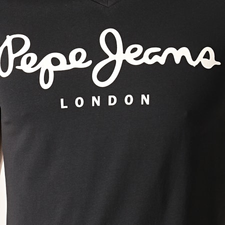 Pepe Jeans - Tee Shirt Col V Original Noir