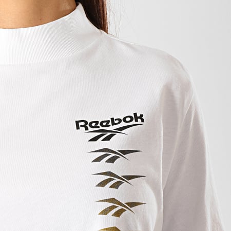 Reebok - Tee Shirt Femme Crop Classics Vector EB4243 Blanc Noir Jaune