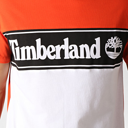 Timberland - Tee Shirt Cut And Sew A1OA4 Orange Blanc