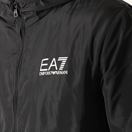 EA7 Emporio Armani - Chaqueta con capucha y cremallera 8NPB04-PNN7Z Negro Plata