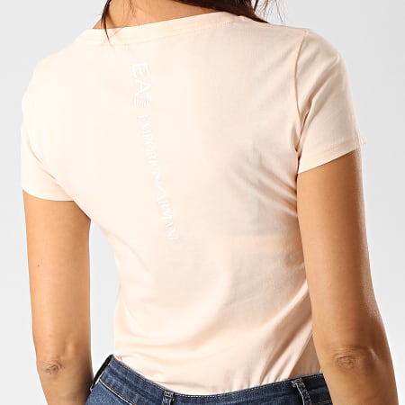 EA7 Emporio Armani - Tee Shirt Femme 8NTT63-TJ12Z Rose Pâle Blanc