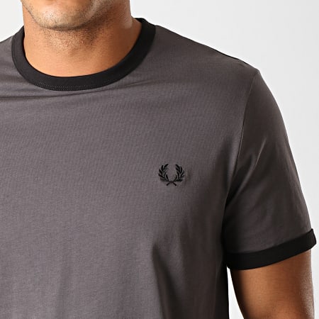 Fred Perry - Tee Shirt Ringer M3519 Gris Anthracite Noir
