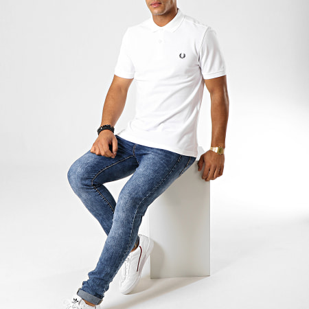 Fred Perry - Polo Manches Courtes Plain M6000 Blanc