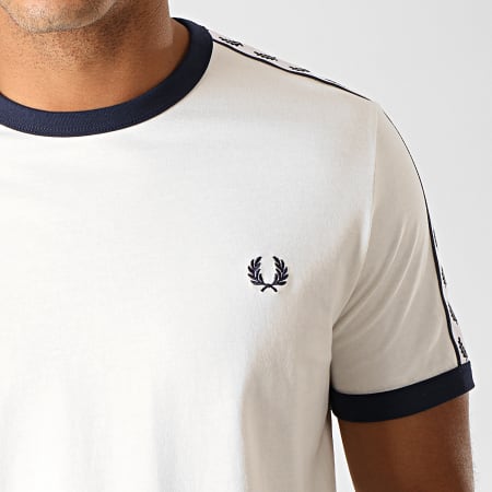 Fred Perry - Camiseta Taped Ringer M6347 Off White Navy