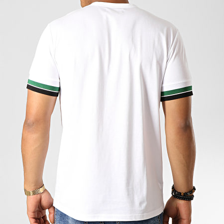 Fred Perry - Tee Shirt Bold Tipped M7539 Blanc Noir Vert