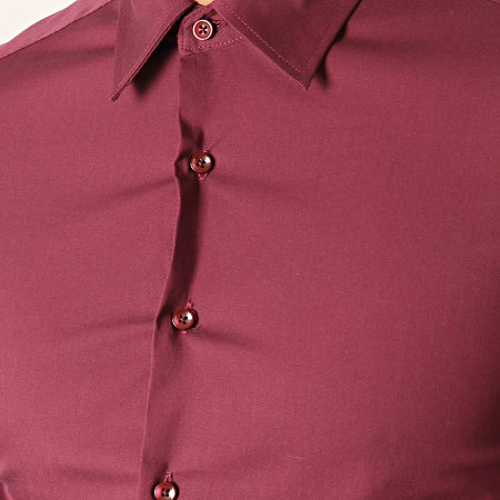 Frilivin - Camisa burdeos de manga larga